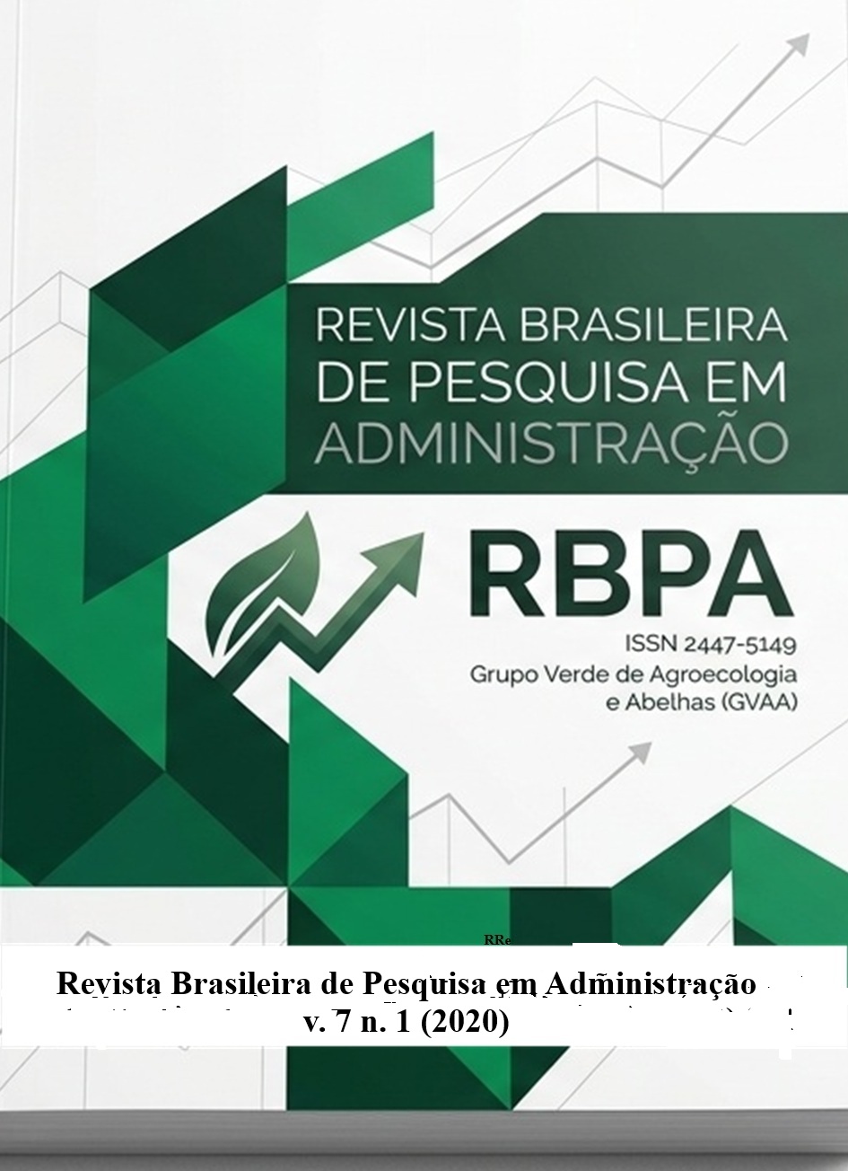 					Ver Vol. 7 Núm. 1 (2020): Revista Brasileira de Pesquisa em Administração
				